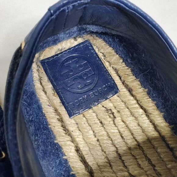Tory Burch Skipper Boat Navy Leather Non-Slip Shoe Size 8 $296 MSRP Womens - Picture 6 of 8